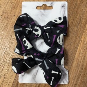 Jack Skellington Knotted Pigtail Bows