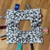 Black/White triangles & Blue Minky Square Crinkle Taggie