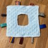 Black/White triangles & Blue Minky Square Crinkle Taggie - Image 2